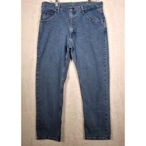 Wrangler Straight Leg Jeans Mens 34x30 Blue Medium Wash Premium Quality Western